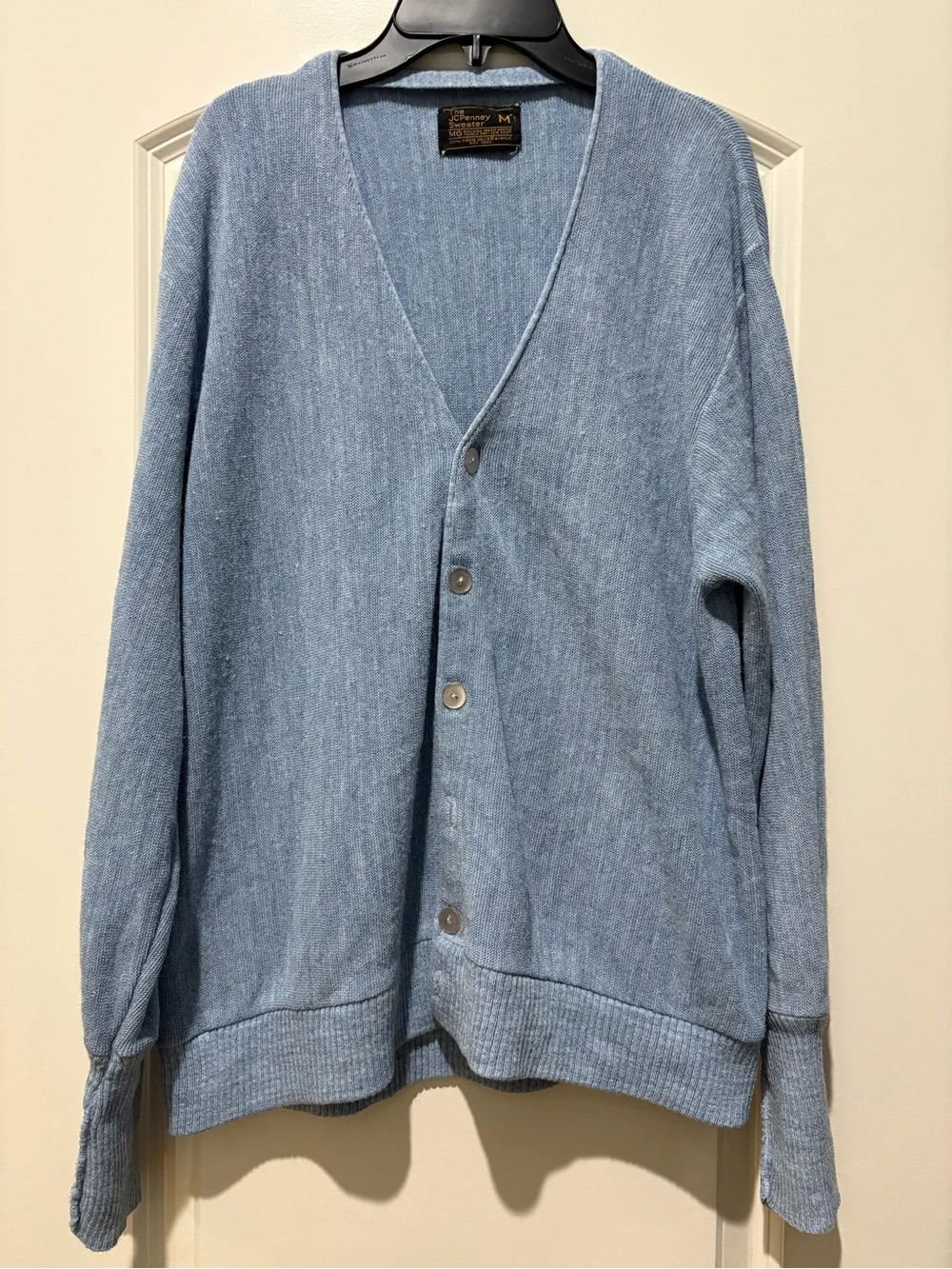 jcpenney Light Blue Men's Button-Front V-Neck Cardigan